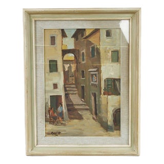 Rossi, Historical Fresco, 1971, Oil on Panel, Framed For Sale