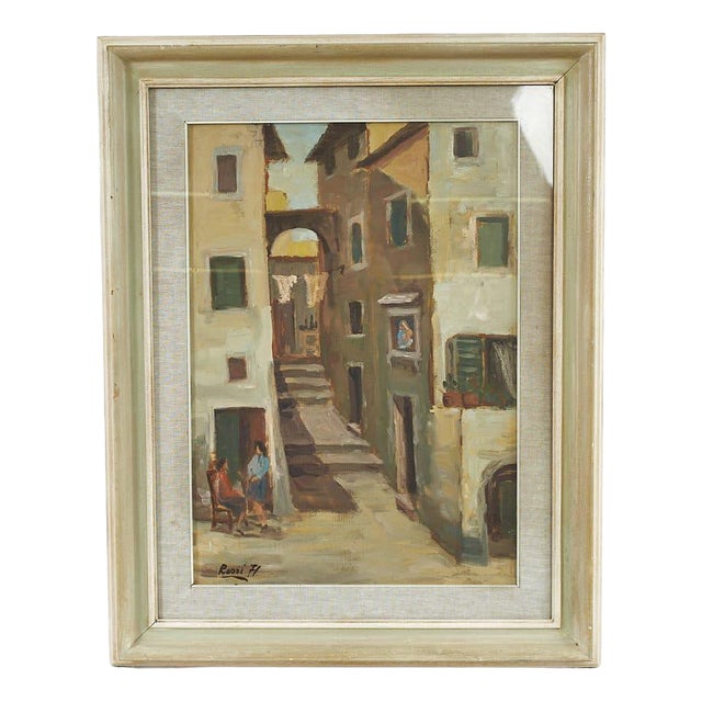 Rossi, Historical Fresco, 1971, Oil on Panel, Framed For Sale