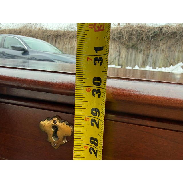 Wood Late 20th Century Pennsylvania House Queen Anne Style Solid Cherry Console Table For Sale - Image 7 of 15