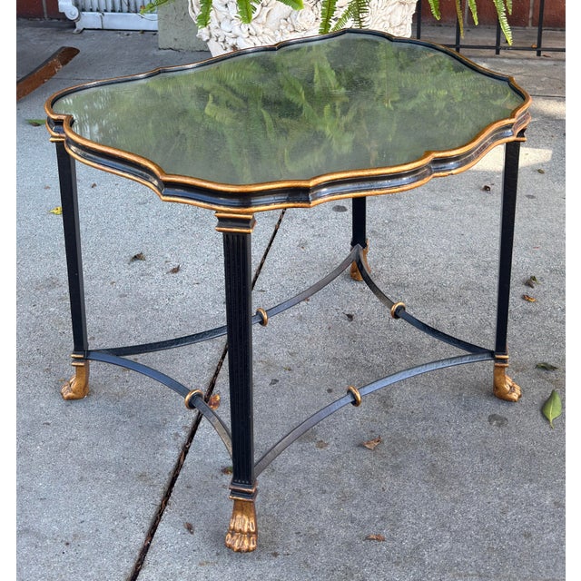 Formations 1 of 2 Dennis & Leen Regency Style Bland & Gold Mirror Top Side Table For Sale - Image 4 of 7