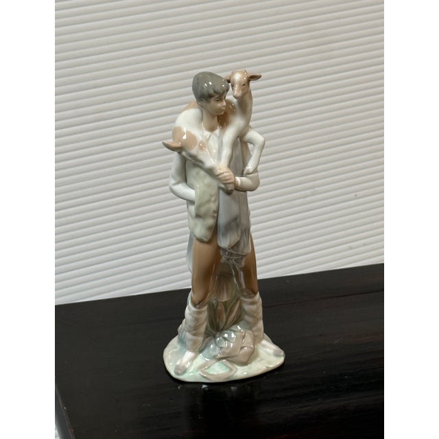 Fulgencio García for Lladró Shepherd Boy With Goat Porcelain Figurine, Signed For Sale - Image 9 of 12