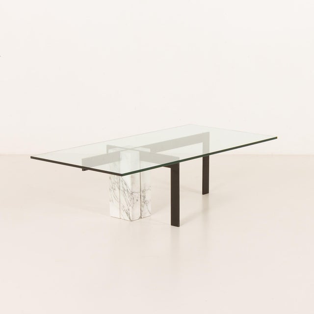 Carrara Marble Coffee Table by Hank Kwint for Metaform, 1980s For Sale - Image 3 of 15