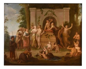 Jean Jacques Spoede, Triumph of Bacchus, 1730, Oil on Canvas, Framed