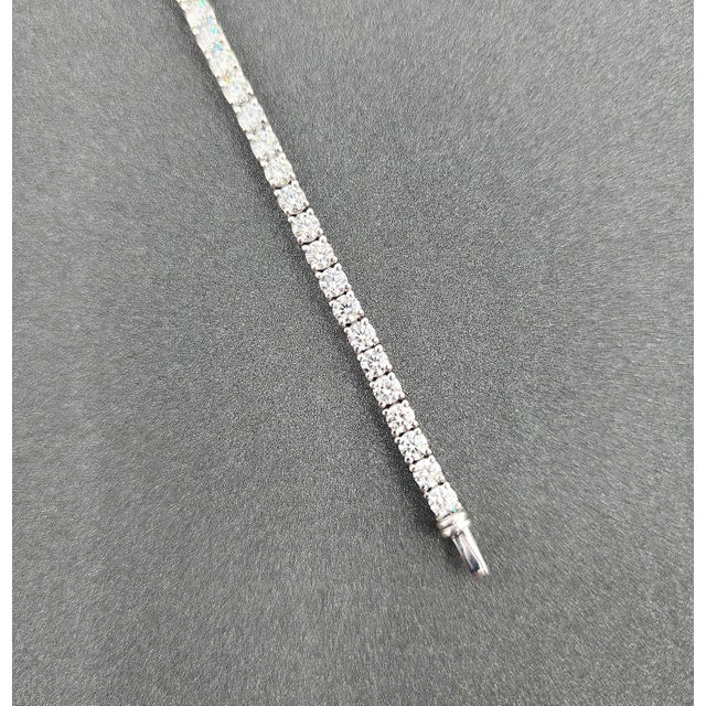 Early 21st Century 4.92 Ct Diamond Tennis Bracelet For Sale - Image 5 of 8