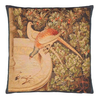Pheasant Tapestry Cushion With Feather Filler - 46x46cm (18"x18") For Sale