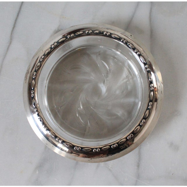 Vintage Amston Sterling Silver and Glass Coasters - S/6 For Sale In Milwaukee - Image 6 of 9