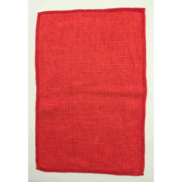 Textile 1970s Dansk Ritva Puotila Red Woven Linen Placemats, Set of 4 For Sale - Image 7 of 7