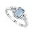 Contemporary Contemporary Style 14k Gold Aquamarine Diamond Ring Size 5.5 For Sale - Image 3 of 12