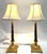 Vintage Hollywood Regency Style Gold Leaf Column Candlestick Lamps- A Pair For Sale - Image 4 of 18