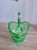 1930s Vintage Fenton Art Green Glass Swan Candy Dish Bowl For Sale - Image 5 of 9