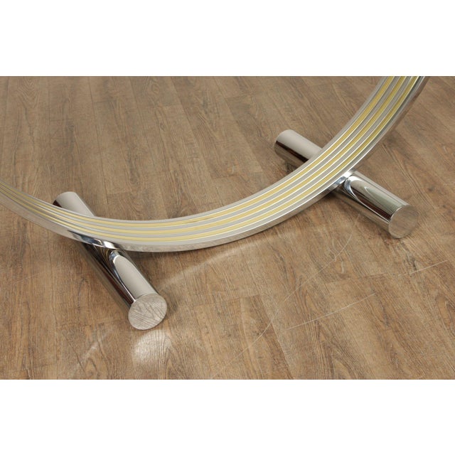 Italian Modern Glass Top Chrome Dining Table Renato Zevi For Sale - Image 12 of 12