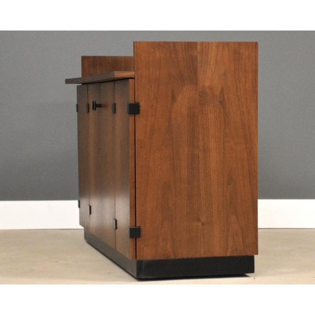 Mid-Century Modern 1960s Refinished Walnut Bar by Milo Baughman for Directional For Sale - Image 3 of 12