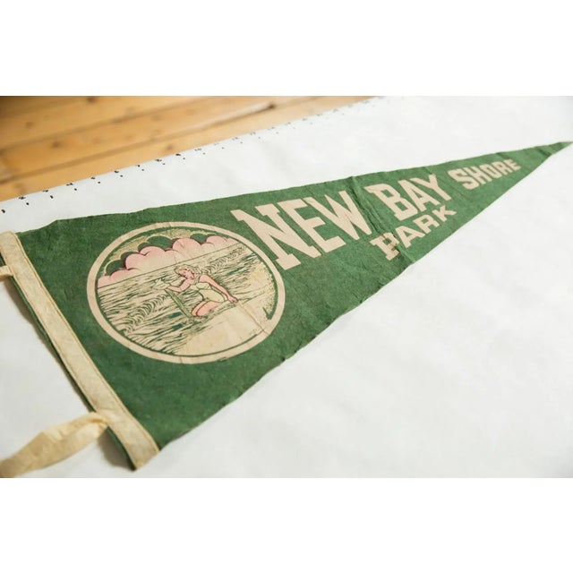 American Vintage New Bay Shore Park Felt Flag Pennant For Sale - Image 3 of 5