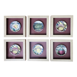 Piero Fornasetti Framed Set of Coasters, "12 Mesi, 12 Soli" Design. For Sale