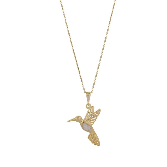 Pure Spirit Hummingbird Gold Vermeil Necklace For Sale - Image 9 of 9