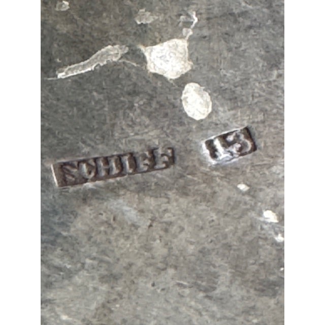 Pair of Sterling Silver Judaic Shabbat Candle Sticks Marked Schiff For Sale - Image 10 of 11