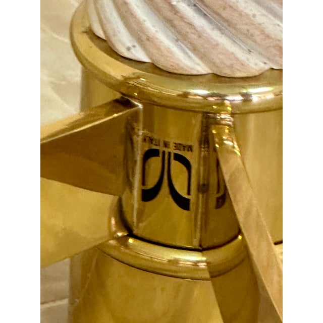 1990s Italian Horn Brass Coffee & End Tables Set with Heavy Glass Tops - Set of 3 For Sale - Image 4 of 13