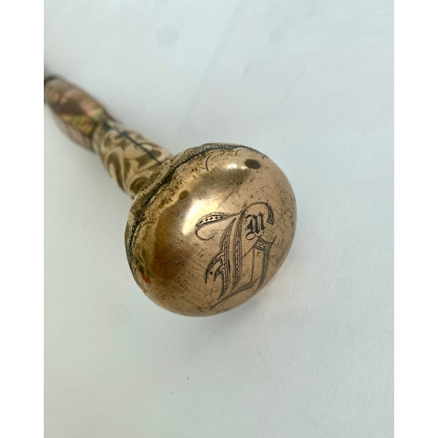 Victorian Gold Plated Mother of Pearl Walking Stick For Sale In Los Angeles - Image 6 of 10