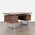 Crate & Barrel modern wood and metal desk featuring a warm walnut-toned finish and clean architectural design. The...