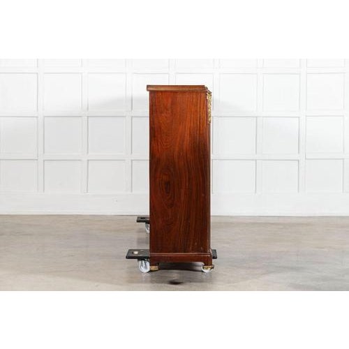 Wood French Monumental Walnut Breakfront Glazed Bookcase, 1870s For Sale - Image 7 of 17