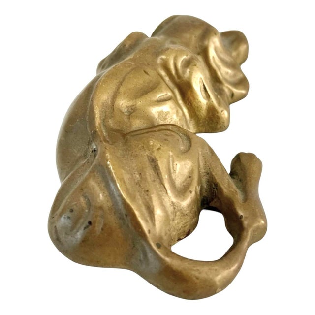 Vintage Brass Sleeping Hound Dog Figurine For Sale - Image 4 of 5