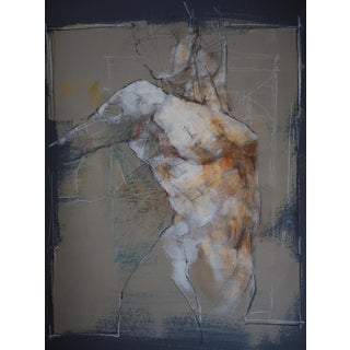 Michal Bajsarowicz, Female Nude in Grey Colours, 2026, Ink & Pastel on Paper For Sale