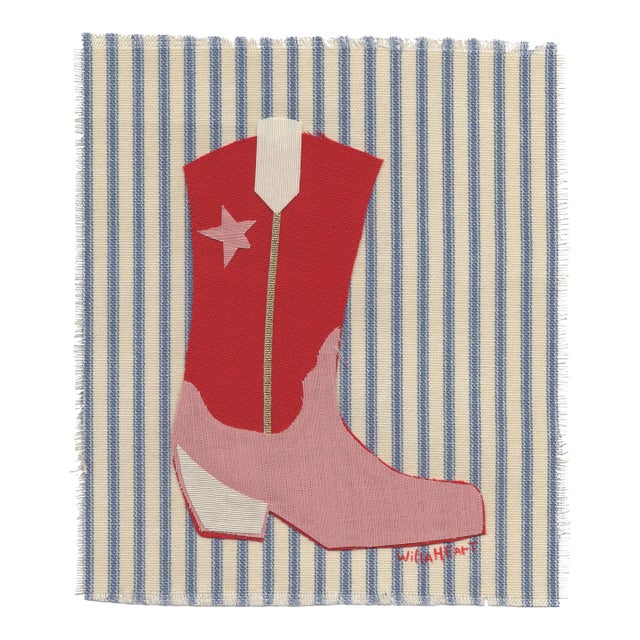 Polly the Cowboy Boot by Willa Heart in Brimfield Black Frame, Mini Art Print For Sale