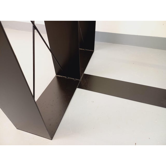 Vintage Rectangular High Table in Glass and Black Metal, 1980s For Sale - Image 17 of 18