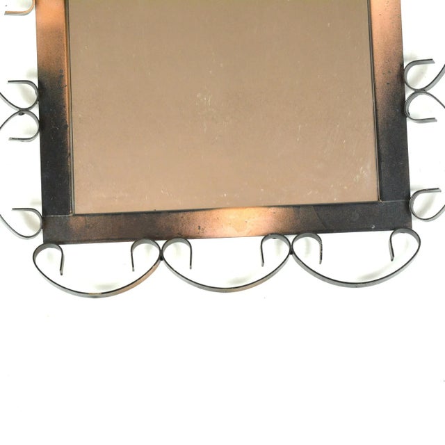 Mid-Century Modern 1970s Mid-Century Modern Rectangular Mirror Made of Metalwork, Germany For Sale - Image 3 of 12