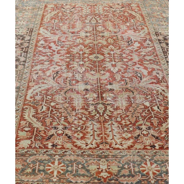 All Over Design Antique Serapi-Heriz Rug With Large Floral Design, Keivan Woven Arts / rug EMB-9541-13588, country of...
