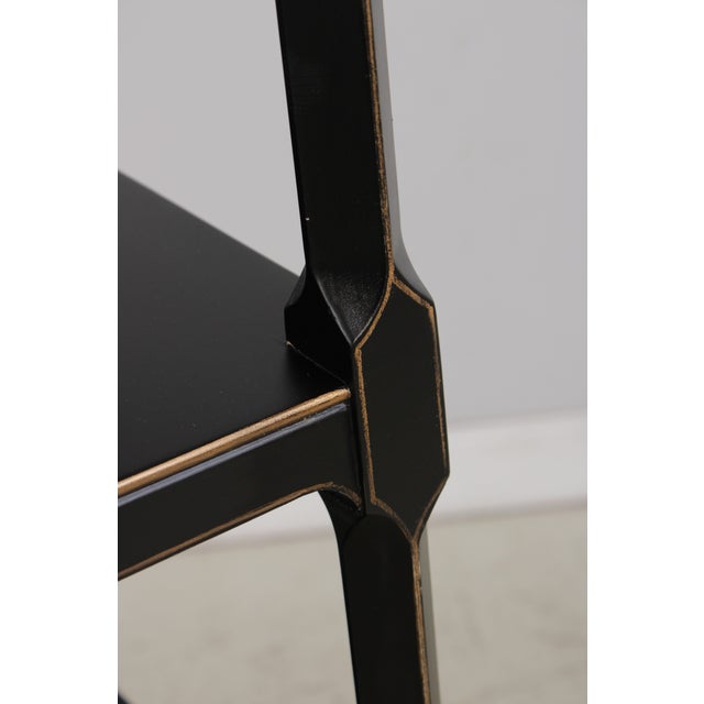 Regency Ebony & Gold 4 Tier Etagere Bookcase Shelf For Sale - Image 12 of 12