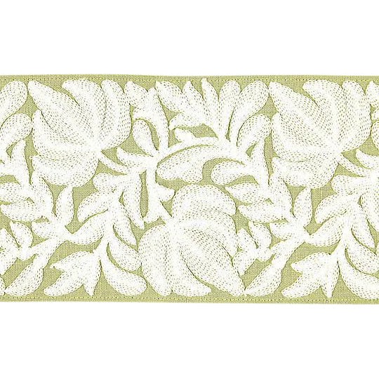 Sample, Scalamandre Coventry Embroidered Tape, Celery For Sale