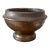 Vintage Footed Tarnished Brass Bowl/ Planter With Rounded Flared Rim For Sale