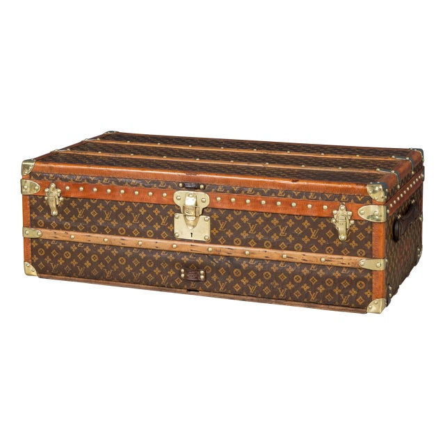 Vintage Steamer Trunk in Monogram Canvas from Louis Vuitton, France, 1930 For Sale