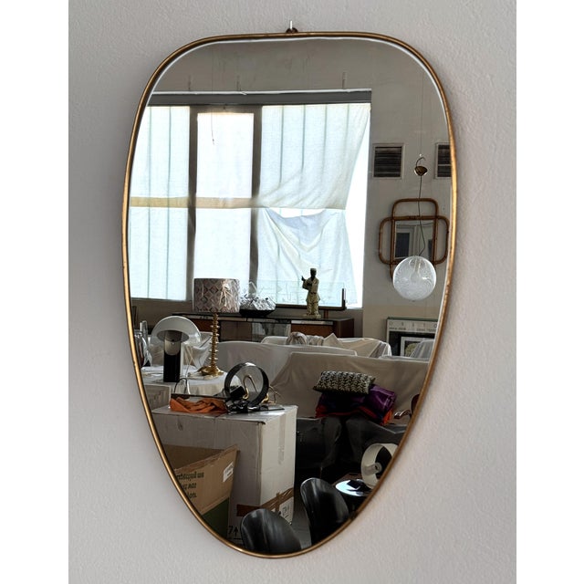 Gold Large Italian Wall Mirror with Original Brass Frame, 1970s For Sale - Image 8 of 18