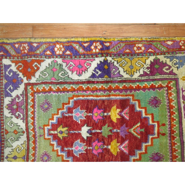 Mid 20th Century Vintage Zabihi Collection Colorful Turkish Anatolian Rug - 2'10" x 4'1" For Sale - Image 5 of 7