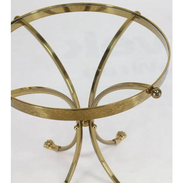 Mid 20th Century Mid-Century Modern Brass and Glass Round Gueridon Center Table For Sale - Image 5 of 10