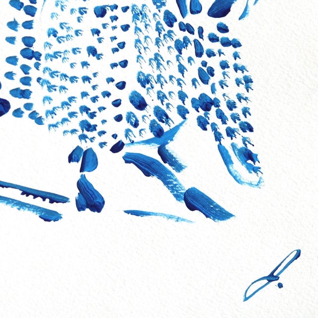 Night Crossing - Original Blue Night Landscape Acrylic Painting on Paper by Jesse Black For Sale In Los Angeles - Image 6 of 6