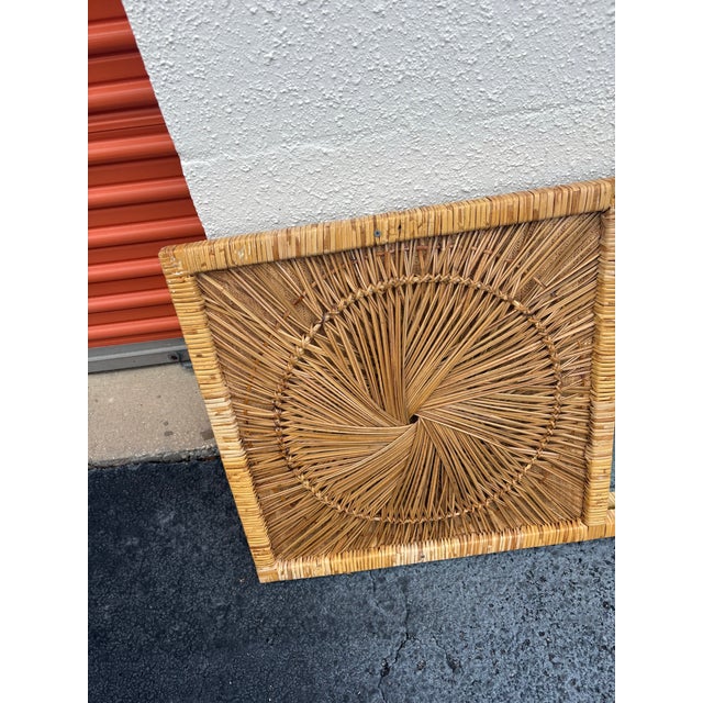 Wood Mid Century Rattan Sunburst Mirror 8 Feet Tall For Sale - Image 7 of 7