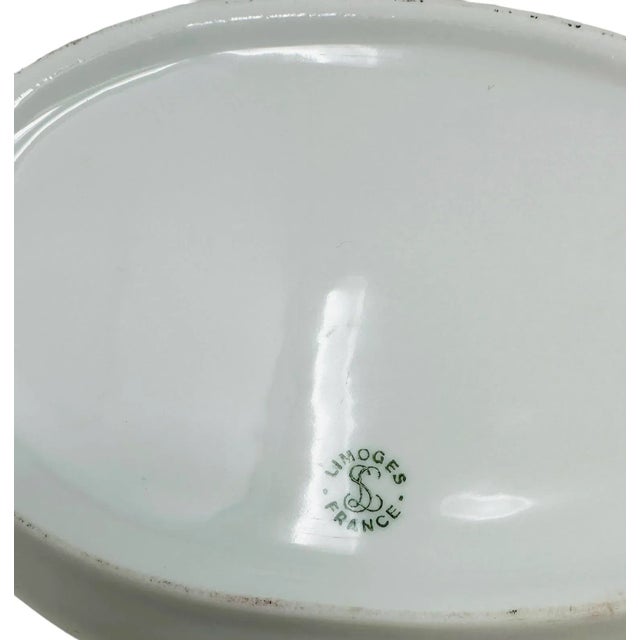Vintage Limoges White Ceramic Swan Serving Dish Made in France For Sale - Image 9 of 11