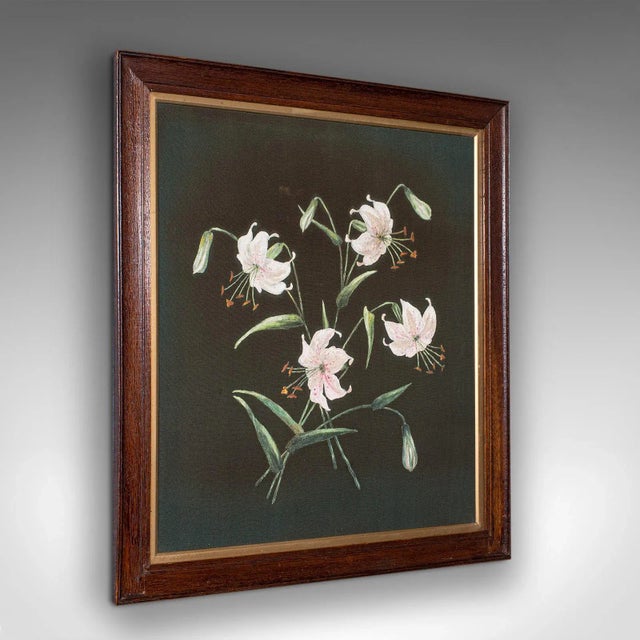 1910s Antique Edwardian English Hand Painted Framed Panel For Sale - Image 9 of 9