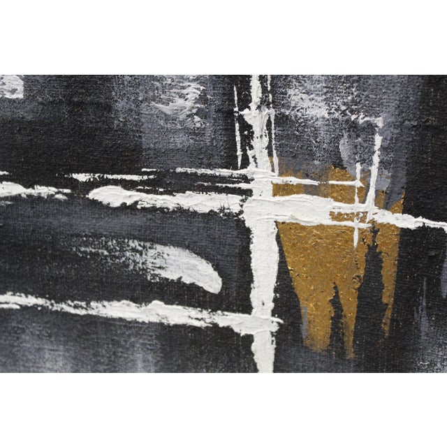 Mid-Century Modern Vintage Abstract Mid-Century Modern Oil Painting For Sale - Image 3 of 9