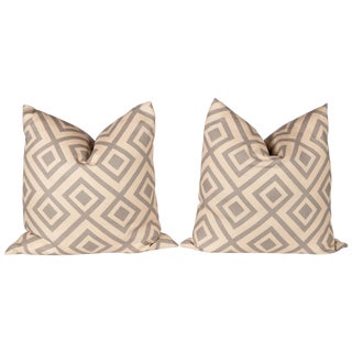 Gray David Hicks Fiorentina Pillows- A Pair For Sale