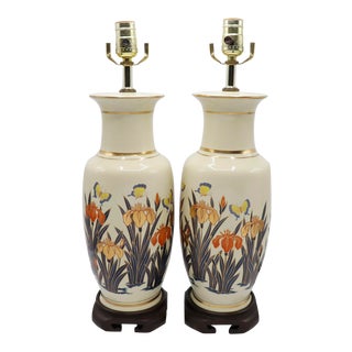 Ming Style Ceramic Table Lamps - a Pair For Sale