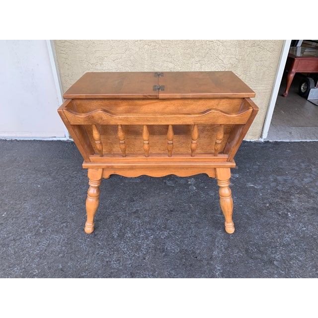 Vintage Ethan Allen Magazine Dough Box Side Table Chairish