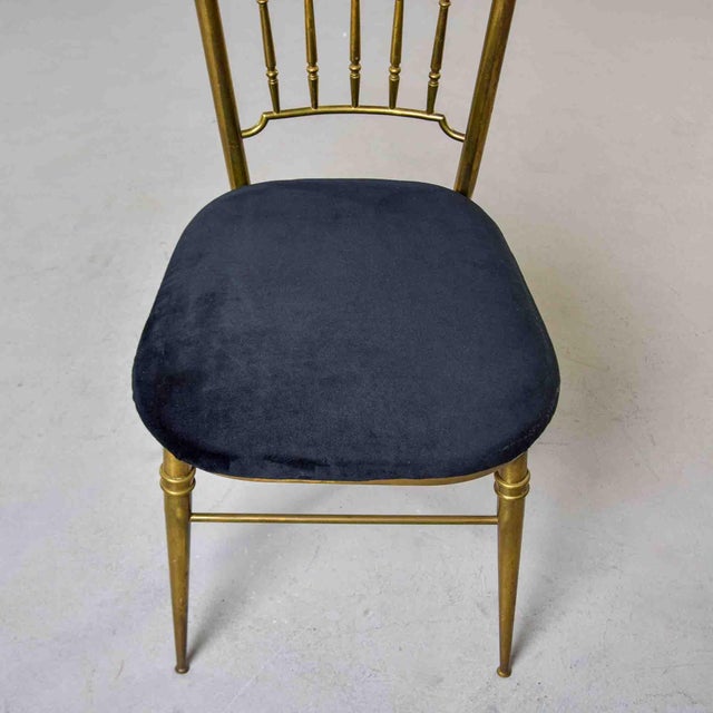Brass Italian Brass High-Back Chiavari Side Chair With Cast Wing Crest For Sale - Image 8 of 9