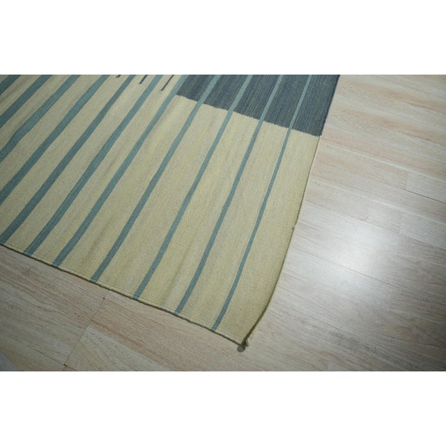 6x9 Majestic Laine Multicolor Stripe Modern Flatweave Wool Carpet Rug For Sale - Image 11 of 11