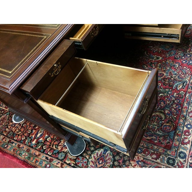 Vintage Executive Desk, Leather Top Desk, Sligh Furniture For Sale - Image 12 of 18