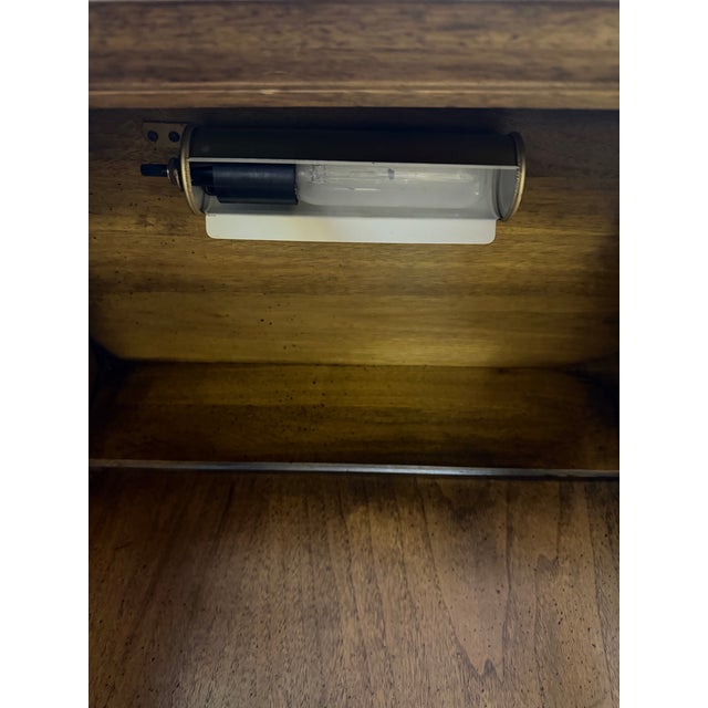 Wood Vintage Davis Cabinet Co. 1657 Hutch – Fleming Walnut Breakfront China Cabinet For Sale - Image 7 of 8