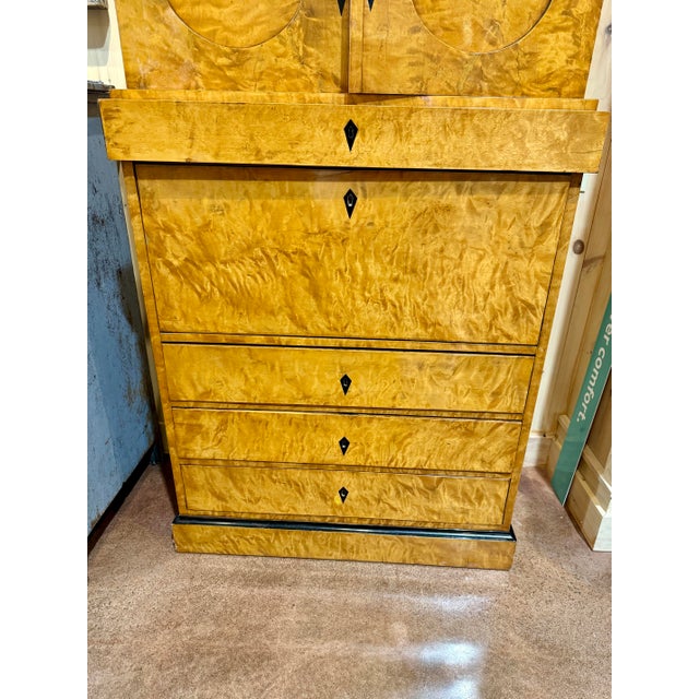 Biedermeier Eastern European Birch Beidemeir Secretary Desk, Circa 1780-1820 For Sale - Image 3 of 12
